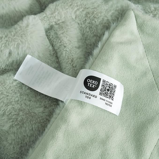 Cozy Bliss Faux Fur Throw Blanket for Couch, Cozy Soft Plush Thick Winter Blanket for Sofa Bedroom Living Room, 60 * 80 Inches Green