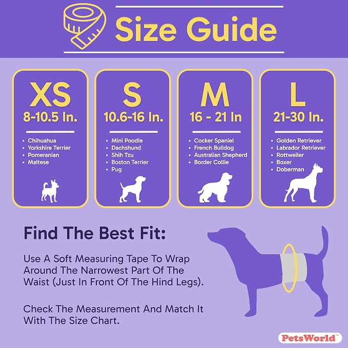 Dog Diapers Male X-Small 400 Count Disposable Male Dog Wraps – Super Absorbent Belly Bands with Wetness Indicator, Fur-Friendly Adjustable Fit for Incontinence & Training (Waist 8–10.5 in)