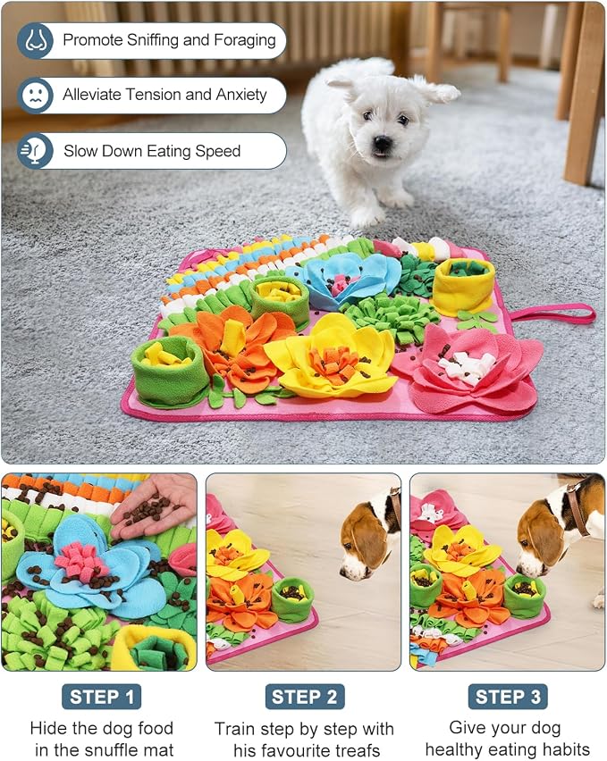 Snuffle Mat for Dogs, 20in Felt Wool for Medium/Large Pets, Dog Puzzle