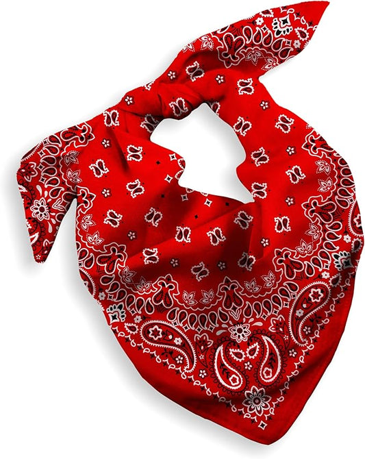 Gift Packaging Bandana for Men Women - 100% Cotton, Paisley, 22x22 In, 1 Pack - Large Bandanna Handkerchief Cowboy Hanky
