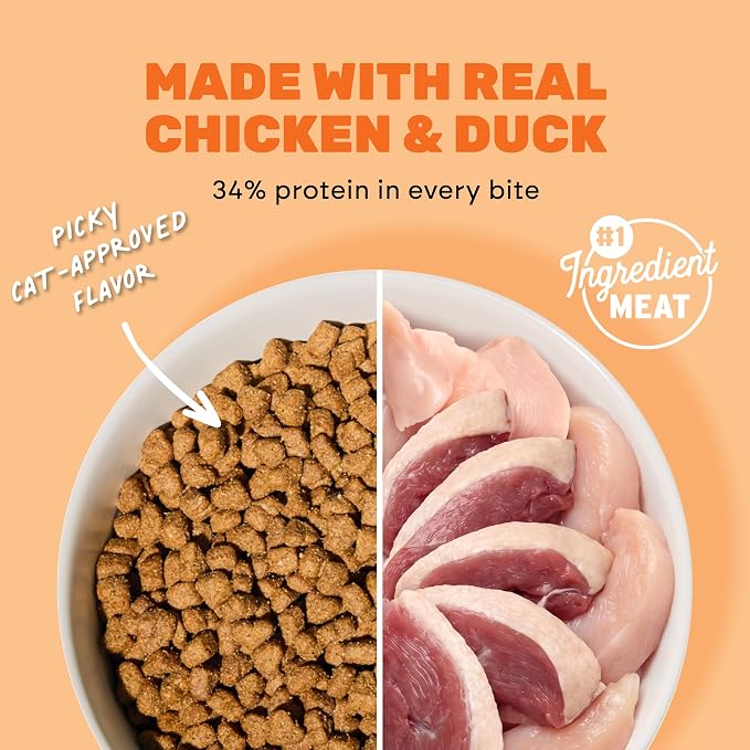 I AND LOVE AND YOU Naked Essentials Dry Cat Food - Chicken + Duck - Grain Free, Real Meat, No Fillers, Prebiotics + Probiotics, 11lb Bag