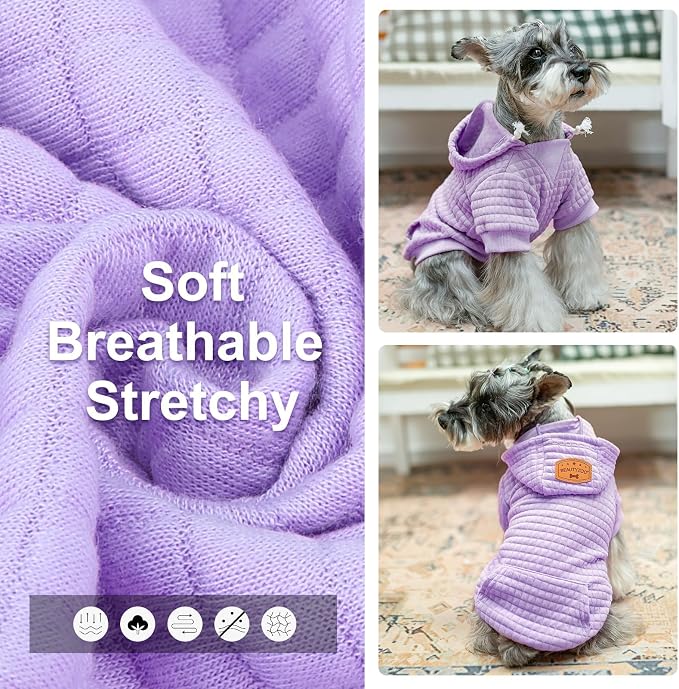 BEAUTYZOO Dog Hoodies Sweater for Large Dogs,Waffle‑Like Laminated Pet Coat | Warm Dog Sweatshirt with Pocket & Leash Hole,Pullover Clothes for Girl Boy Dogs,Stretchy & Easy‑On‑Off,Labrador & Great Danes