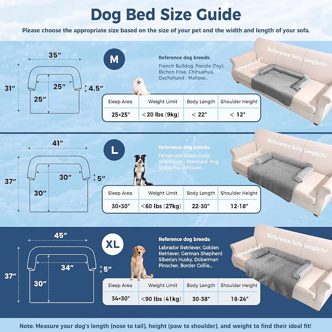 XLarge Dog Cooling Bed for Sofa, 45x37 Inch Pets Couch Cover Mat | Waterproof & Easy Clean & Non-Slip Bottom & Non-Gel, Washable Dogs Summer Couch Pad For Indoor & Outdoor, Cooling Grey