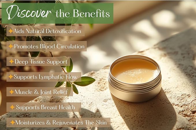 Poke Root & Castor Oil Salve - Cysts, Boils, Fibroids, Swollen Lymph Nodes, Breast & Joint - Vegan Lymphatic Support Massage Balm - Natural Deep Tissue Ointment (2oz)