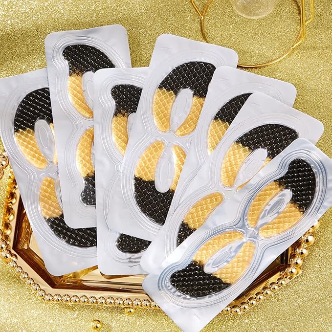 ICANdOIT 24K Gold Eye Mask For Dark Circles&Puffiness,Anti-Aging,Anti-Wrinkle With Hyaluronic Acid and Collagen,Eye Zone Care Eye Patches for All Skin Types,7Pairs/box