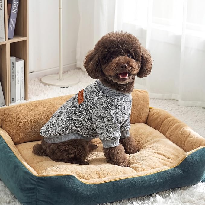 3 Pack Dog Sweaters for Small Dogs Girl Boy Winter Fleece Clothes Warm Soft Dog Sweatshirt Outfit for Dogs Cats Pet Apparel