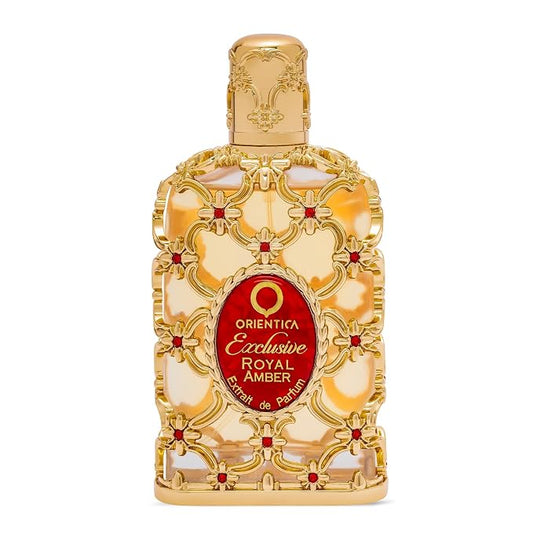 Orientica Luxury Exclusive Royal Amber Extrait de Parfum 2.7oz / 80ml – Fruity, Gourmand, Amber, Woody, Vanilla, Bergamot, Melon, Pineapple, Musk - Arabic Perfume for Men & Women