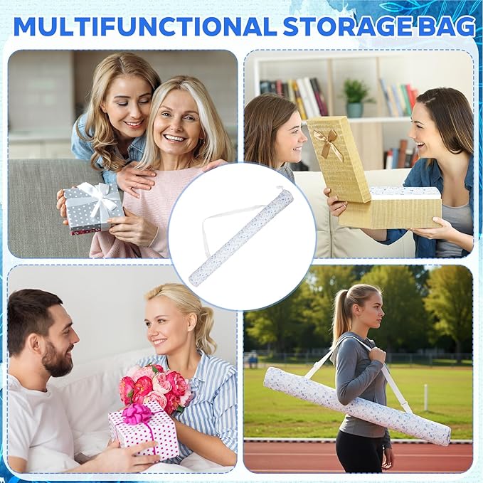Shinylin 35 Inch Mahjong Mat Carrying Bag with Strap, Printed Drawstring Mahjong Holder Bag Outdoor Travel Canvas Storage for Board Games, Yoga Mats, Tripod
