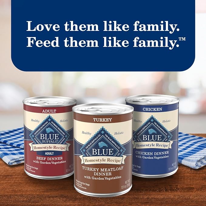Blue Buffalo Homestyle Recipe Variety Pack Wet Dog Food, 12.5 oz, 6 ct | Chicken & Turkey (3 of Each), No Chicken By-Product, Corn, Wheat, or Soy