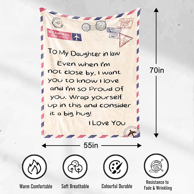 UFOORO Daughter in Law Gifts, Birthday Wedding Gifts from Mother in Law, Daughter in Law Christmas Birthday Gifts, Future Gift for Best Blanket Presents 55"x 70"