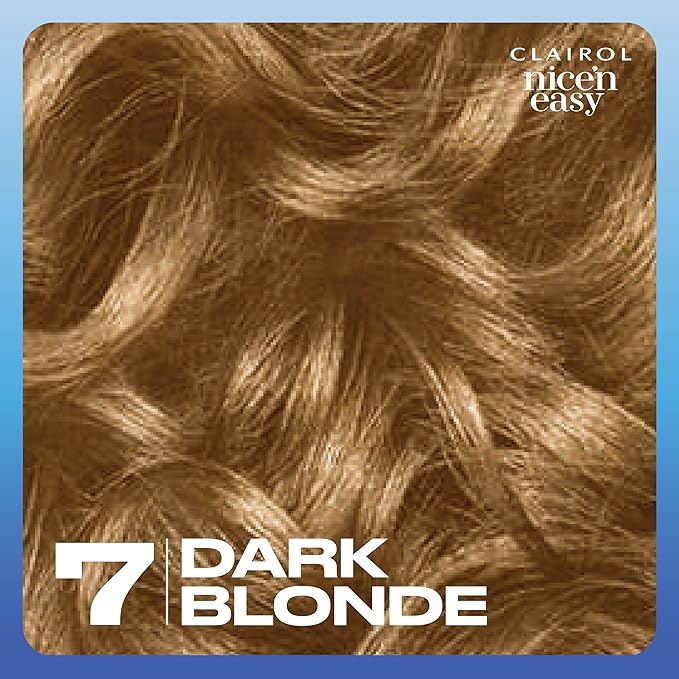 Clairol Nice'n Easy Permanent Hair Dye, 7 Dark Blonde Hair Color, Pack of 3