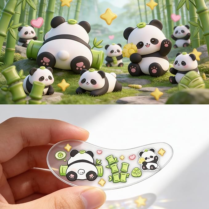 BlackWings Self Adhesive Silicone Under Eye Pads, Reusable Moisturizing Under Eye Patches for Lash Lift & Eyelash Extensions, Soft Lash Extension Tools Eye Gel Pads for Salon & Home Use(panda mix)
