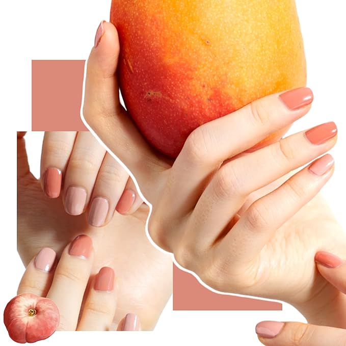 Peel-Off Vegan Nail Polish 3pc Set – Peach & Pale Peach + Clear Top Coat | Halal, Water-Based, Breathable, Non-Toxic, 0.51 fl oz