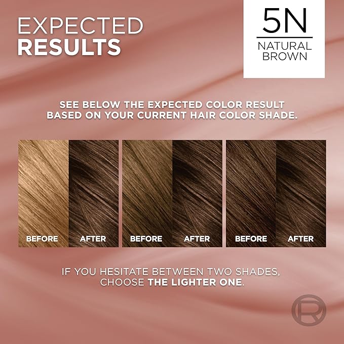 L’Oreal Paris Excellence Universal Nudes Permanent Hair Color, Ammonia Free Hair Dye for Gray Hair Coverage, 5N Natural Brown, 1 Hair Dye Kit