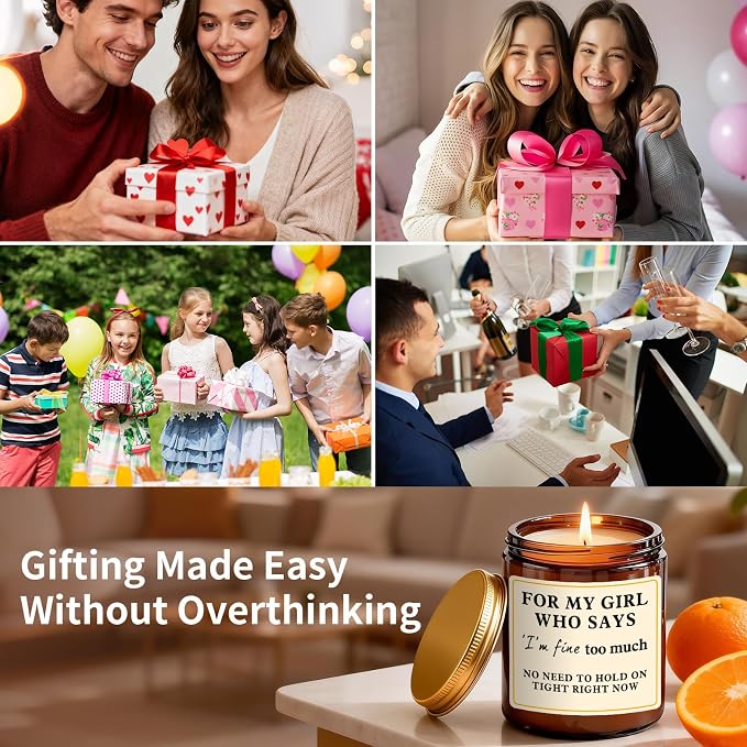 Friendship Gifts for Women - Friends Candle Gift for Friends, BFF, Girls, Bestie, Sister - Best Friendship Candle for Birthday Anniversary, Mothers Day Gift for Women - Orange Scented Candle