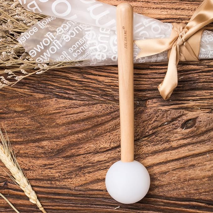 SOLSHINE Crystal Singing Bowl Mallet - Wooden Healing Striker with Rubber Tip for Sound Therapy, Yoga Meditation, Chakra Balancing & Energy Cleansing Tools