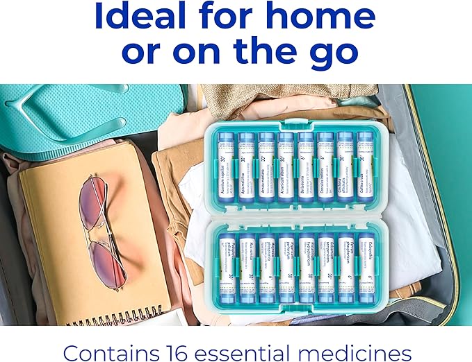 Boiron Homeotravel Travel First Aid Kit with Homeopathic Medicines - Filled Case (16 Tubes)