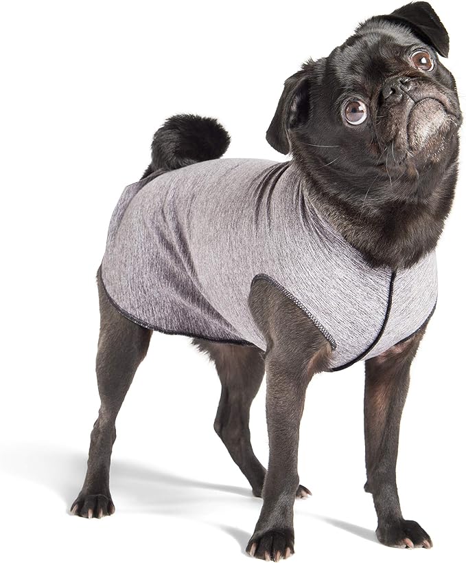 Sun Shield Dog Tee – T-Shirt for Canines – UV Protection, Pet Anxiety Relief, Wound Care – Protects Against Foxtails, Aids Alopecia - Machine Washable, All Season – Size 2 – Grey