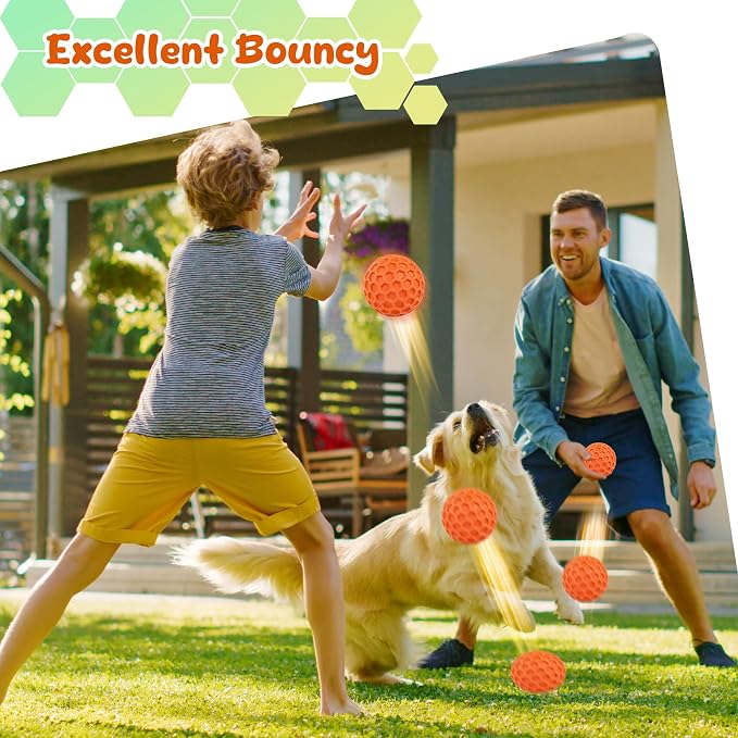 Squeaky Dog Toys for Aggressive Chewers, Indestructible Dog Balls for Aggressive Chewers, Squeaky Balls for Dogs, Interactive Toys for Large Dogs to Relax