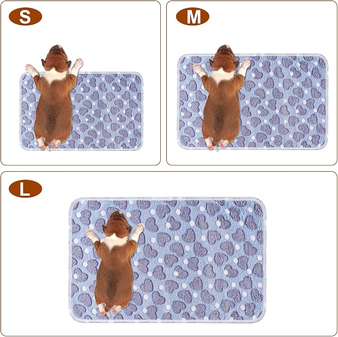 1 Pack 3 Blankets for Dog Puppy Cat (Medium 30x20'', Purple, Pink, Green) | Super Soft Fluffy Premium Fleece Pet Blanket Flannel Paw Printed Throw