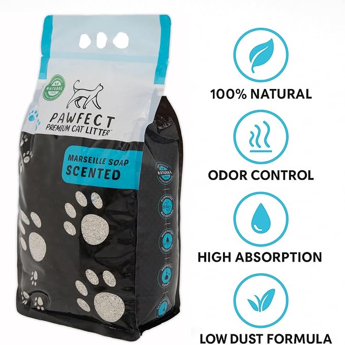 Marseille Soap Scented Clumping Cat Litter - 17.2 lb / 9L, Dust-Free,Odor Control