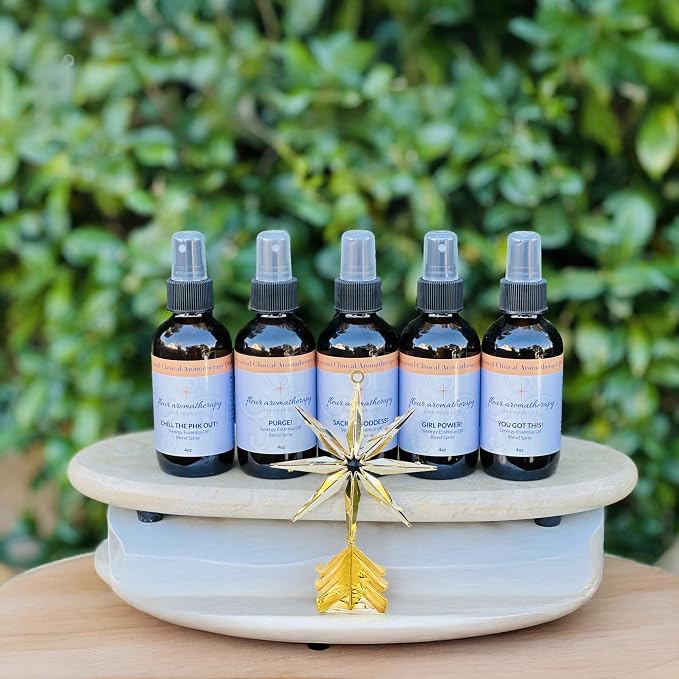Sacred Goddess Essential Oil Spray 4oz - Fleur Aromatherapy | Made with Purified Water, Sensual Spray Blend, Professional Clinical Aromatherapy Quality