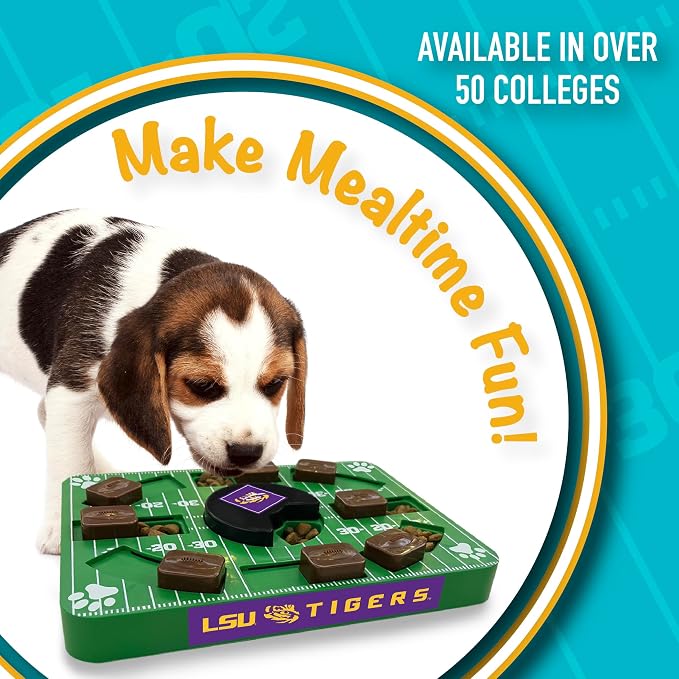 Pets First NCAA LSU Tigers Puzzle Toy, Puzzle Treat Dog Toy, Interactive Dog Treat Toy, Dog Puzzle Feeding Slow Toy