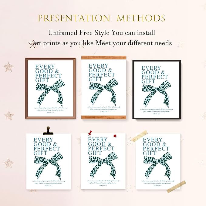 LARTSFRO Coquette Blue Leopard Bow Wall Art Decor Posters, Y2K Cheetah Leopard Bow Room Bedroom Bathroom Dorm Wall Art Decor Aesthetic for College Teen Girls Gifts, Inspirational Bible Verses Bow Wall Decor, 10x8 Inch Set of 4 Pcs Bow Pictures (UNFRAMED)