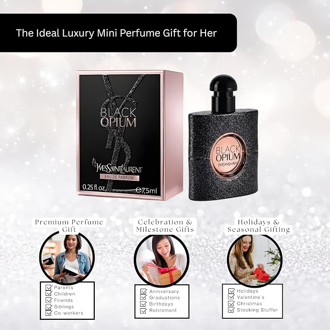Yves Saint Laurent Black Opium Perfume for Women Mini EDP Splash 0.25 Ounce