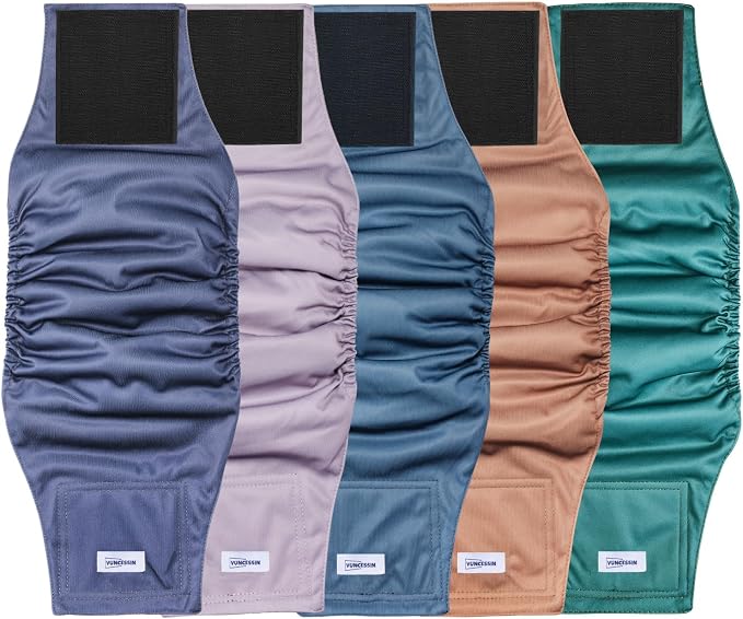 Reusable Dog Diapers Male, Premium Washable Belly Bands for Dogs XXL, Pack of 5, High Absorbing Dog Wraps for Doggie & Puppy in Incontinence or Excitable Urination and Training(XXL)