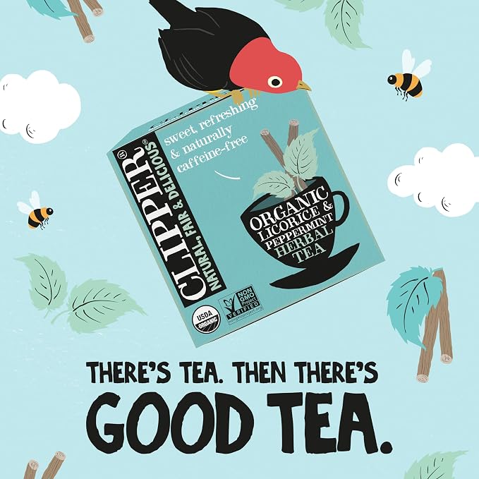 Clipper Organic Licorice & Peppermint Tea, Caffeine Free, 50