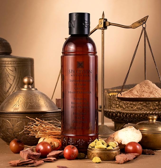 SPA CEYLON Sandalwood Vetiver Gentle Cleanser | Sulfate-Free Shampoo | Oily Flat & Dull Hair Care | Natural