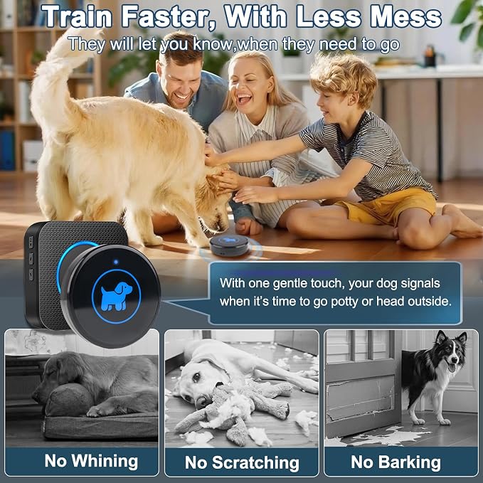 Dog Door Bell 2026 Enhanced Touch, Wireless Doggie Doorbell for Potty Training to Go Outside, IP65 Waterproof, 1000ft Range, 55 Melodies, 5 Modes & Adjustable Volume (1 Button)