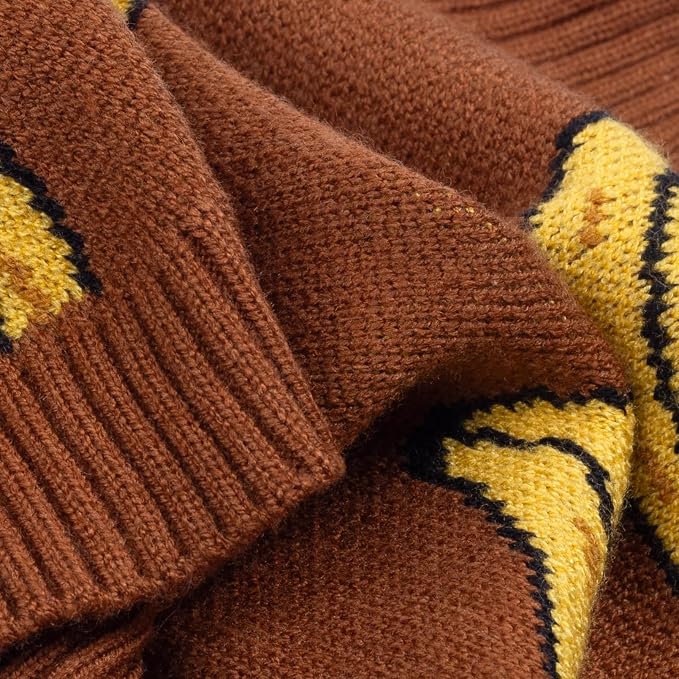 Fitwarm Banana Dog Sweater, Thermal Dog Winter Clothes for Small Dogs Boy Girl, Pet Outfit, Brown, Yellow, XL