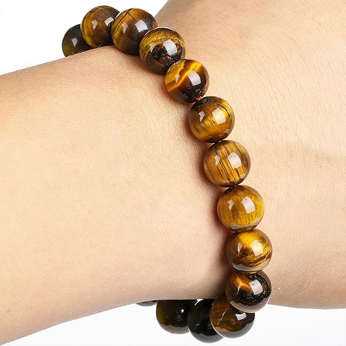 Tigers Eye Protection Handmade Bracelet Best Present For Men Women Attract Wealth Chakra Feng Shui Stretchy Beaded Bracelets Lucky Friendship Bracelet