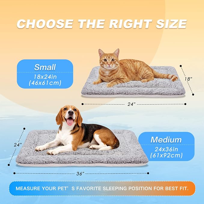 Cooling Mat for Cats, Reversible Self Warming Cat Bed, Dark Brown, 18x24 In | Cool-Touch Ice Silk Side, Plush Fleece Warm Side, Heat-Reflective Foil for Indoor Cats, Kittens, Small Dogs and Crates