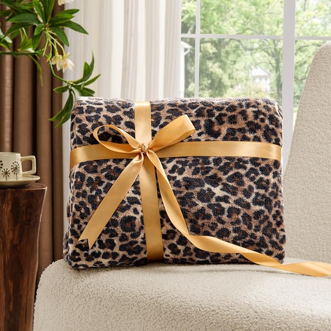 BEDELITE Fleece Blanket Soft Plush Twin Size Blanket Brown Leopard 60"x80" | Ultra Soft Fleece, Plush Microfiber, Lightweight Warmth, All Season Comfort, Cheetah Decor, Machine Washable, Couch Sofa Bed