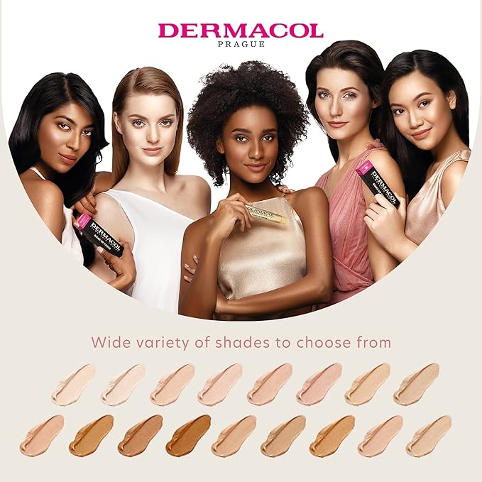 Dermacol Mini Full Coverage Foundation 13g, Liquid Matte Makeup with SPF 30, Waterproof Foundation for Oily Skin, Acne & Under Eye Bags, Long-Lasting Makeup Products Shade - 209