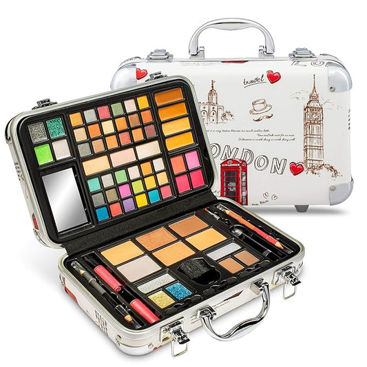 Vokai Makeup Kit Gift Set - 41 Eye Shadows, 7 Body Glitters, 1 Lip Liner Pencil, 1 Lipsticks, 4 Blushs, Eye liner pencil, 5 Concealers, 2 Lip Gloss, 5 Bronzers, Mirror