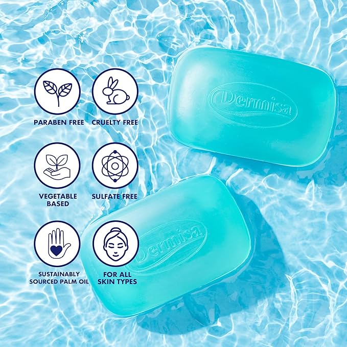 Dermisa Glycerin Bar with Soothing Aloe Vera, Gentle Hydrating Facial Cleanser and Moisturizing Body Soap for All Skin Types, 3.0 Oz