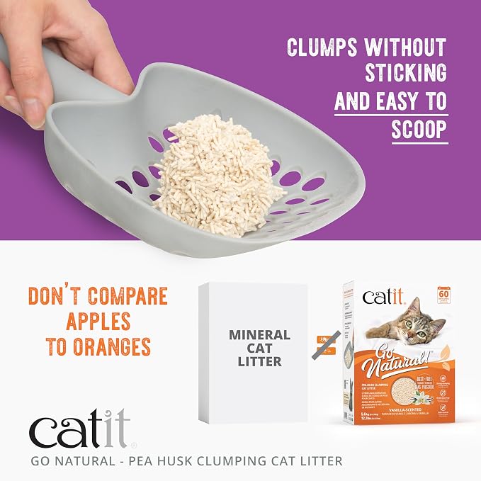 Catit Go Natural Pea Husk Clumping Cat Litter 12.3 lb, Natural (Pack of 2)