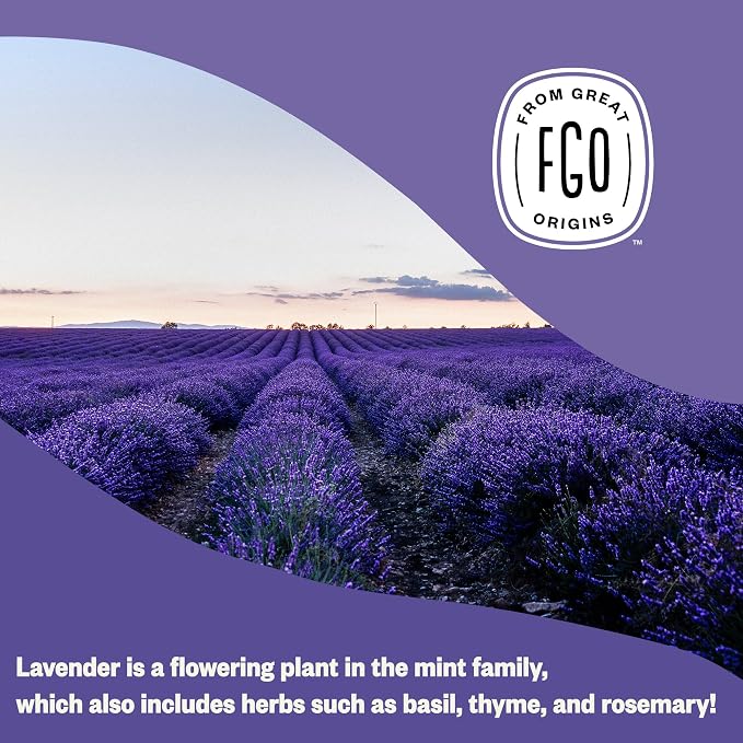 FGO Organic Dried Lavender Flowers, Extra Grade Dried Buds, Imported From France for Culinary or Sachet Bags, 4oz, Packaging May Vary (Pack of 1)