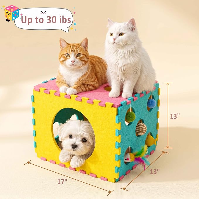 41 Pcs Interactive Cat Toys for Indoor Cats, Kitten Toys | with Soft Pillow, Catnip Toys, Chew Rope, Feather Wand, Springs, Balls, Cat Gifts