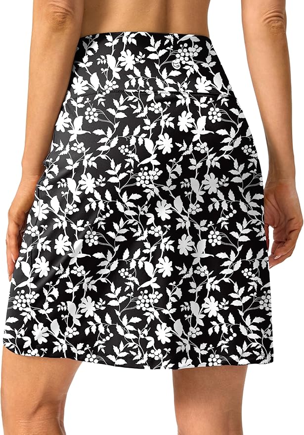 G Gradual 19" Skorts for Woman with Pockets High Waist Golf Skirt | Lightweight, Stretchy, Breathable, Tummy Control, Built-in Shorts, Athletic, Tennis, Pickleball, Casual Summer