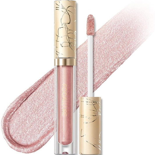 FOCALLURE Metallic Liquid Lipstick,Non Stick Cup Lip Gloss,High Impact Lip Color with Transfer-proof Wear,Long Lasting & Waterproof Lipstick Makeup for Women,YoungLust