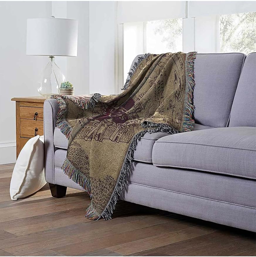 Northwest Harry Potter Woven Tapestry Throw Blanket, Designer Home Décor, Modern, Unique Gift, 48" x 60", Marauder's Map