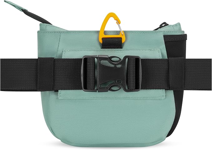 OllyDog Backcountry Day Bag | Dog Training Treat Pouch | Eco-Friendly Recycled Fabric Fanny Pack with Zipper Closure, Built-in Poop Bag Dispenser & Adjustable Waist Belt (Surf)