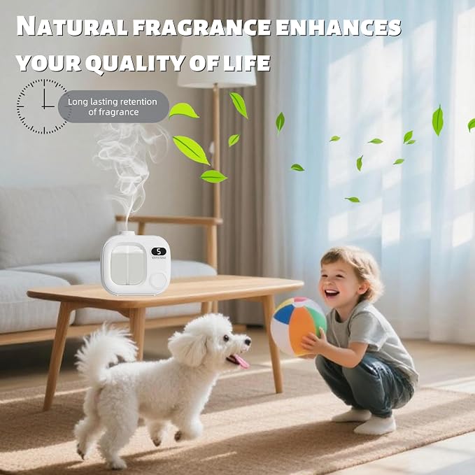Essential Oil Diffuser for Home Small Waterless Aroma Diffuser for Office, Hotel & Car, Battery Operated Portable Mini Scent Diffuser Machine (7pcs Refill, Essential Oil Set)