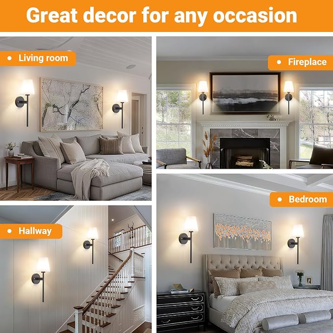Nekhung Battery Operated Wall Sconce, Peel and Stick Sconces Set of 2 | Wireless Adhesive Stick On Wall Sconce, 10000mAh Rechargeable RGB Bulb with Remote, No Drill Wall Light for Bedroom Decor