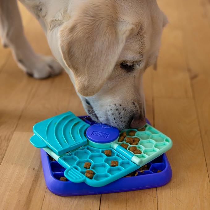 Outward Hound Nina Ottosson Lick N' Flip 3-in-1 Dog Toy Treat Puzzle, 7.4" | Level 1 Easy, Slow Feeder, Lick Mat, Puzzle, Holds 1 Cup Food, Non-Slip Base, No BPA, Interactive Enrichment, Dogs & Puppies